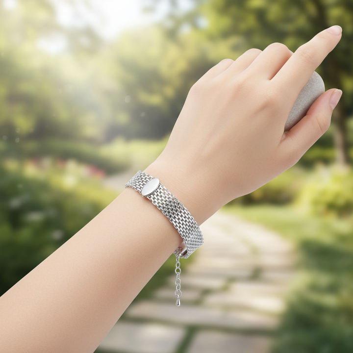 Geflochtenes Silberarmband - CharmedLuster 