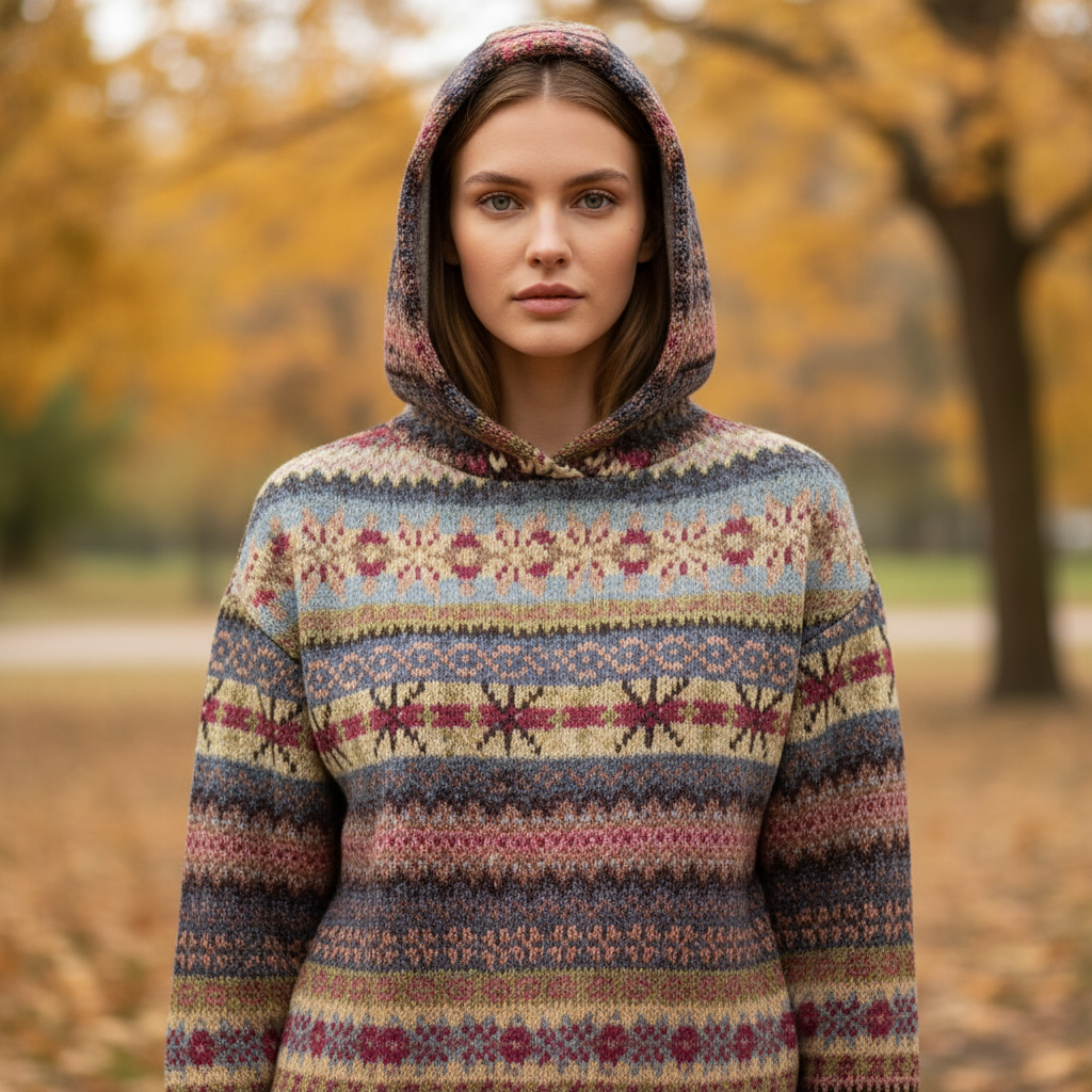 Gemusterter Damen Hoodie -  Claudia