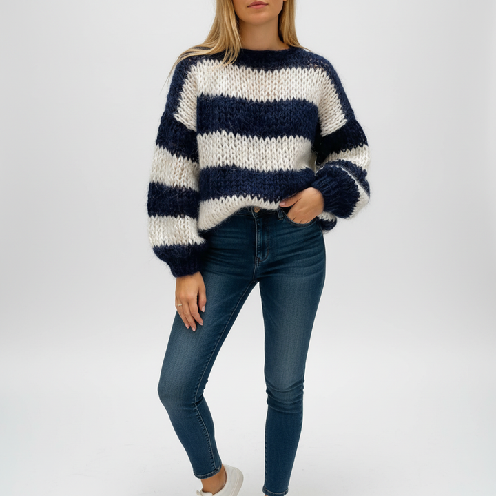 Gemusterter Oversize-Pullover -  Lara