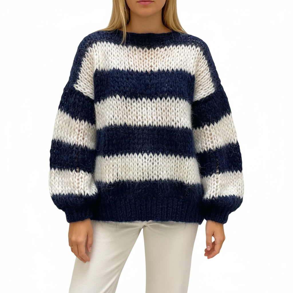 Gemusterter Oversize-Pullover -  Lara