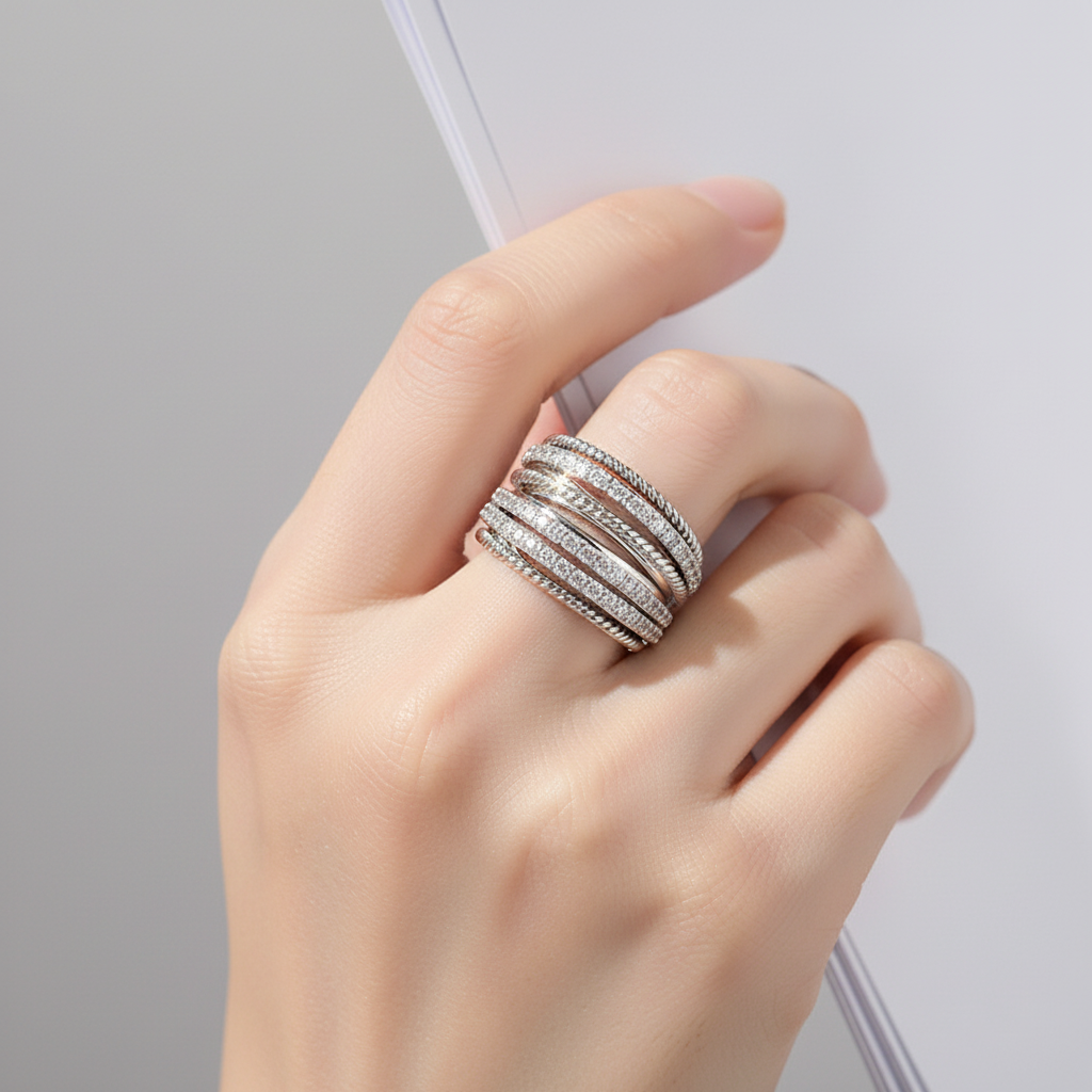 Geometrischer Designring - OfficeElegance 