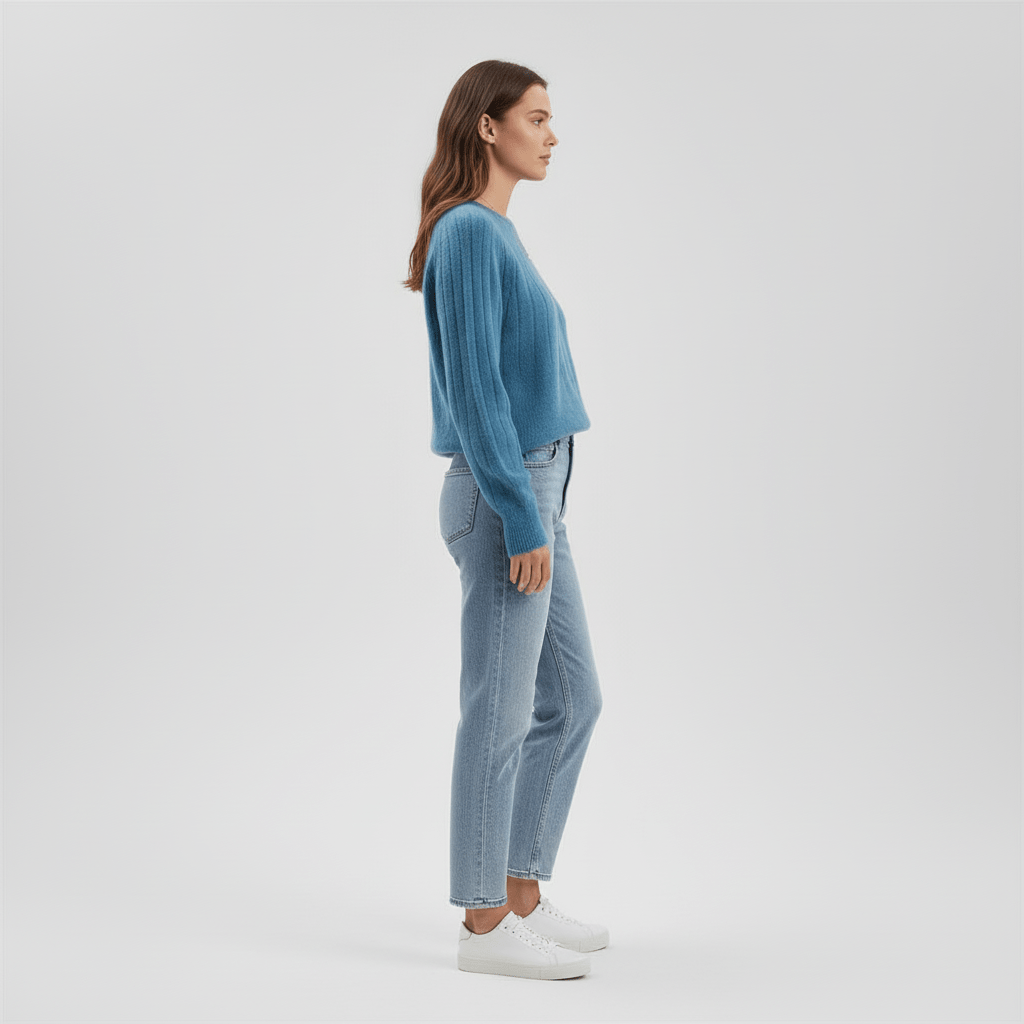 Gerippter Langarm-Pullover - Mayra