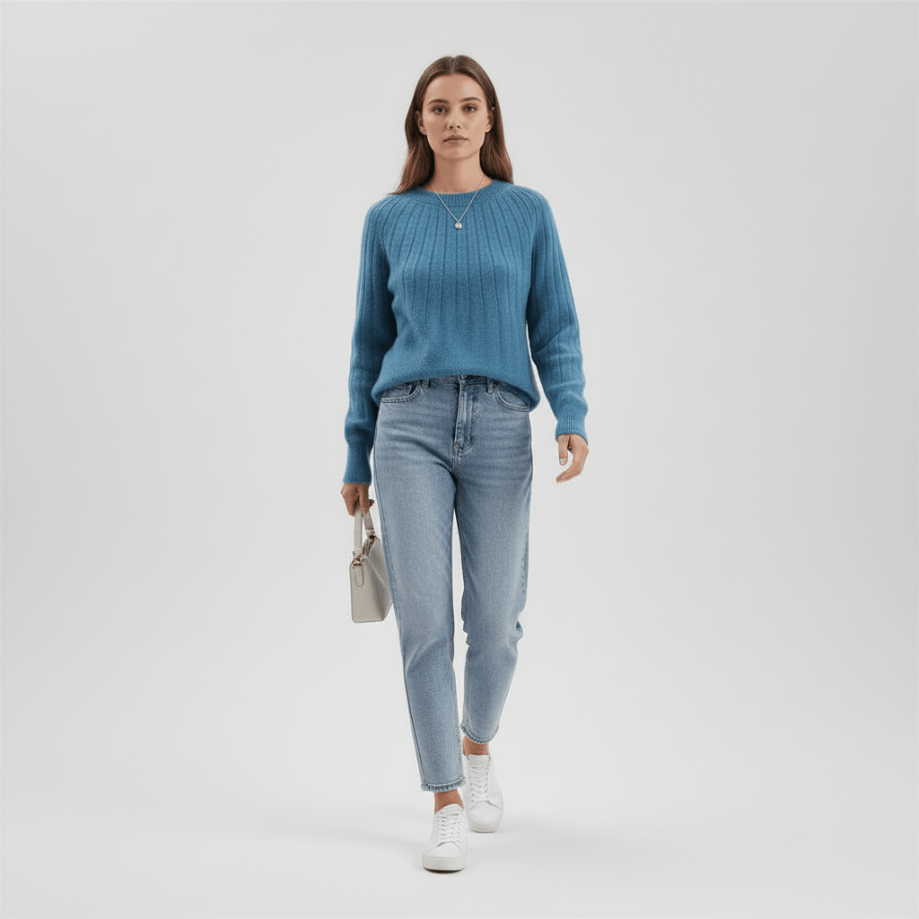 Gerippter Langarm-Pullover - Mayra