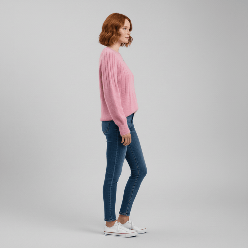 Gerippter Langarm-Pullover - Mayra
