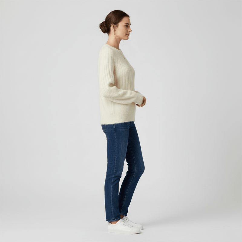Gerippter Langarm-Pullover - Mayra