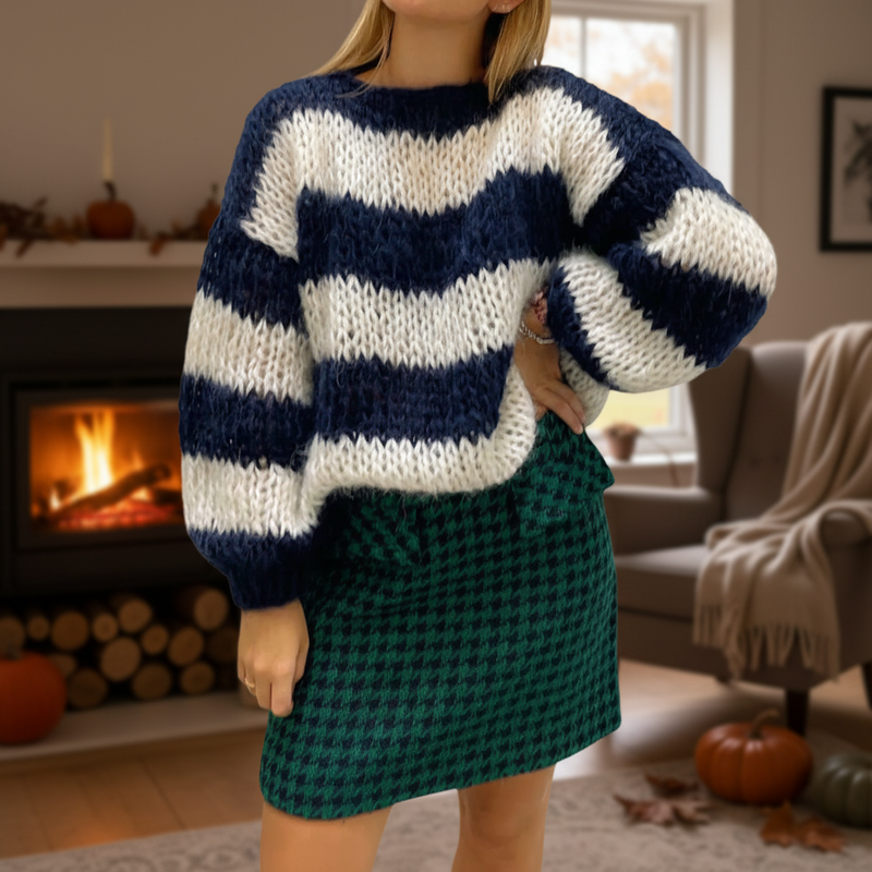 Gestreifter Strickpullover - Hannah