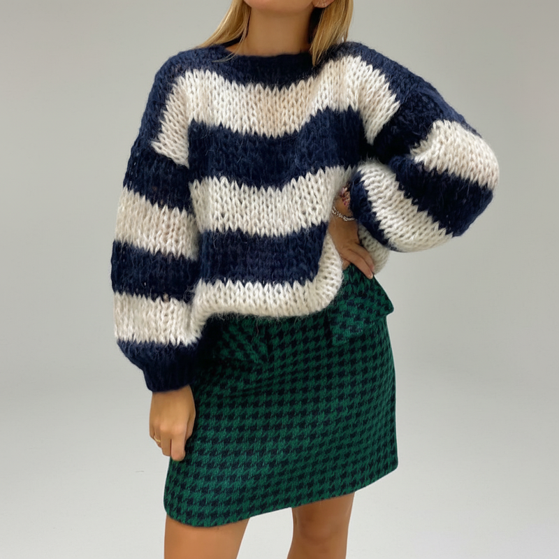 Gestreifter Strickpullover - Hannah
