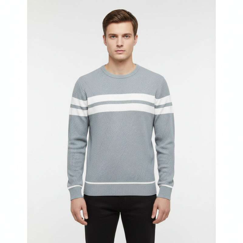 Gestreifter Herren Strickpullover - Pascal