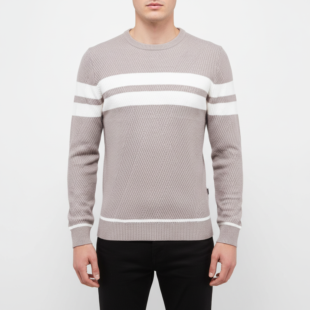 Gestreifter Herren Strickpullover - Pascal