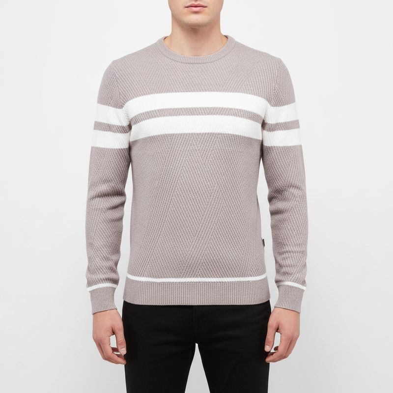 Gestreifter Herren Strickpullover - Pascal