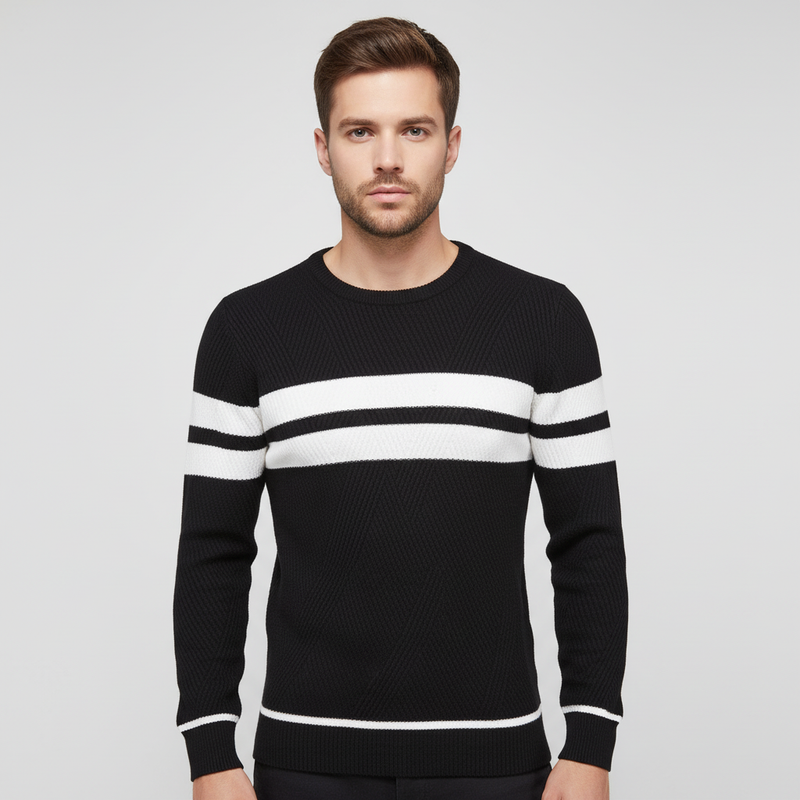 Gestreifter Herren Strickpullover - Pascal