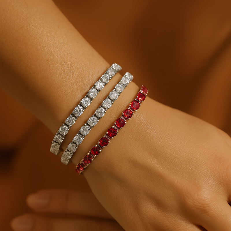 Glanzvolles Ketten-Tennisarmband