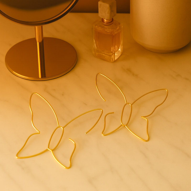 Große Schmetterling-Ohrringe für Damen – Eleganz in Gold