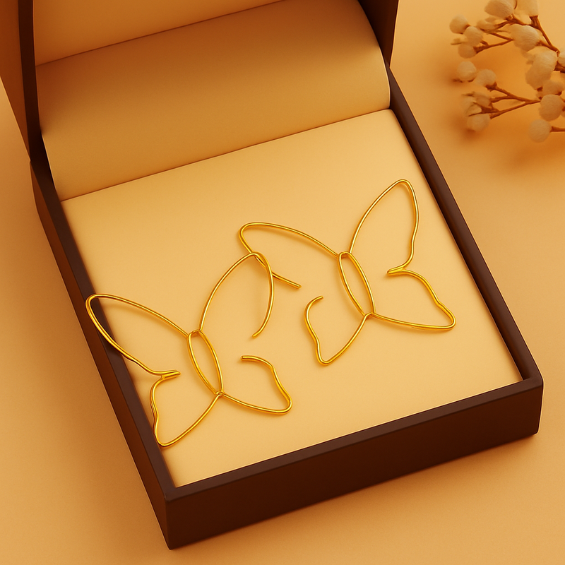 Große Schmetterling-Ohrringe für Damen – Eleganz in Gold