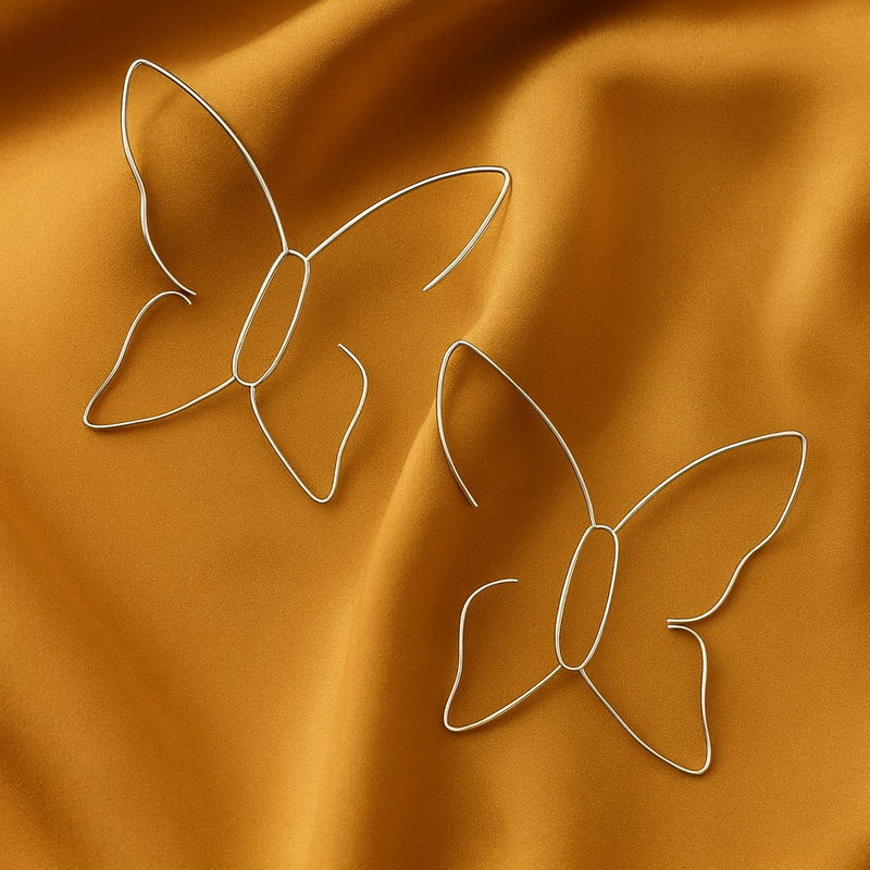 Große Schmetterling-Ohrringe für Damen – Eleganz in Gold