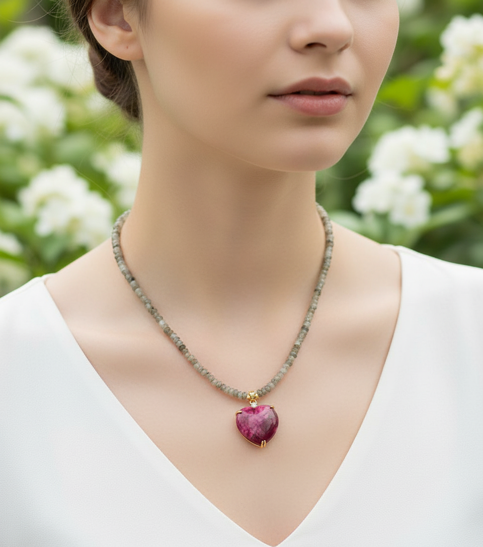 Handgefertigte Herzperlenkette - HeartGem 