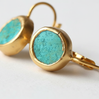 Handgefertigte Ohrringe - TurquoiseGold 