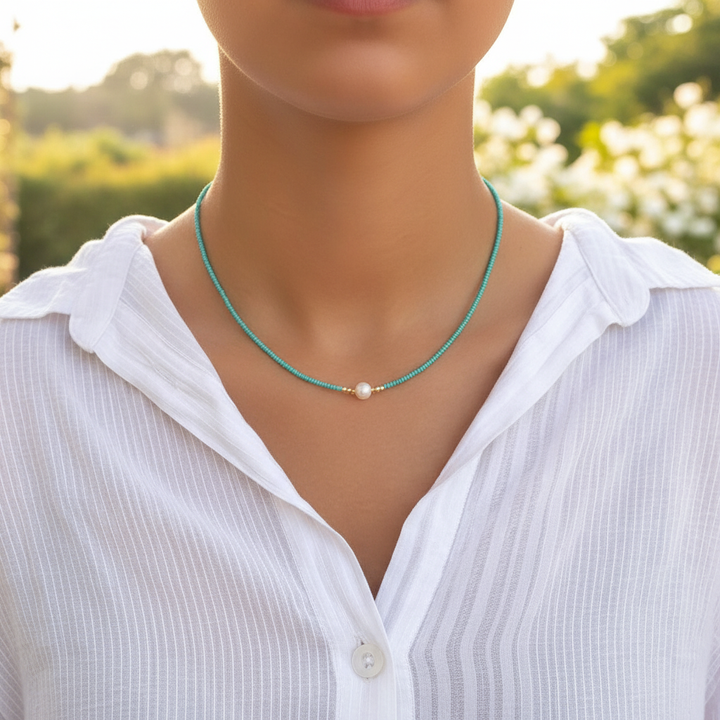 Handgefertigte Perlenkette - ShimmerLuxe 