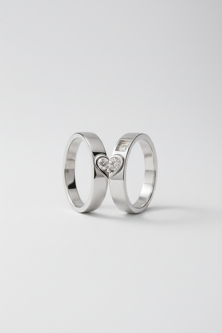 Herzförmiges Ring-Set - HeartBond 