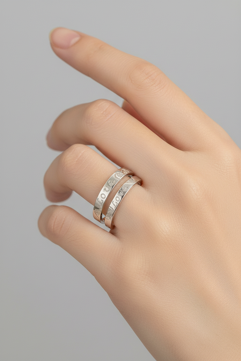 Herzförmiges Ring-Set - HeartBond 