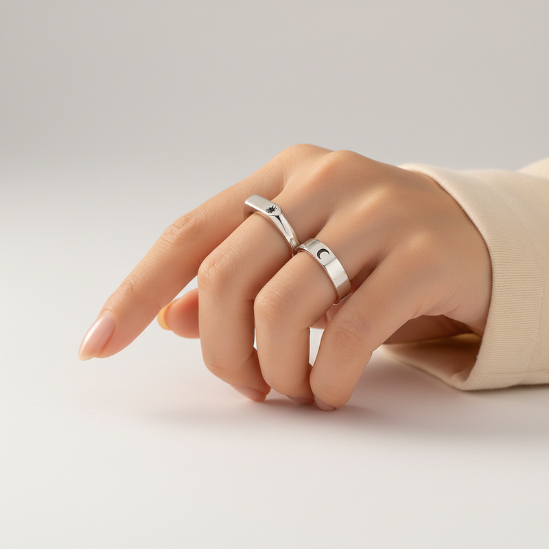 Herzförmiges Ring-Set - HeartBond 