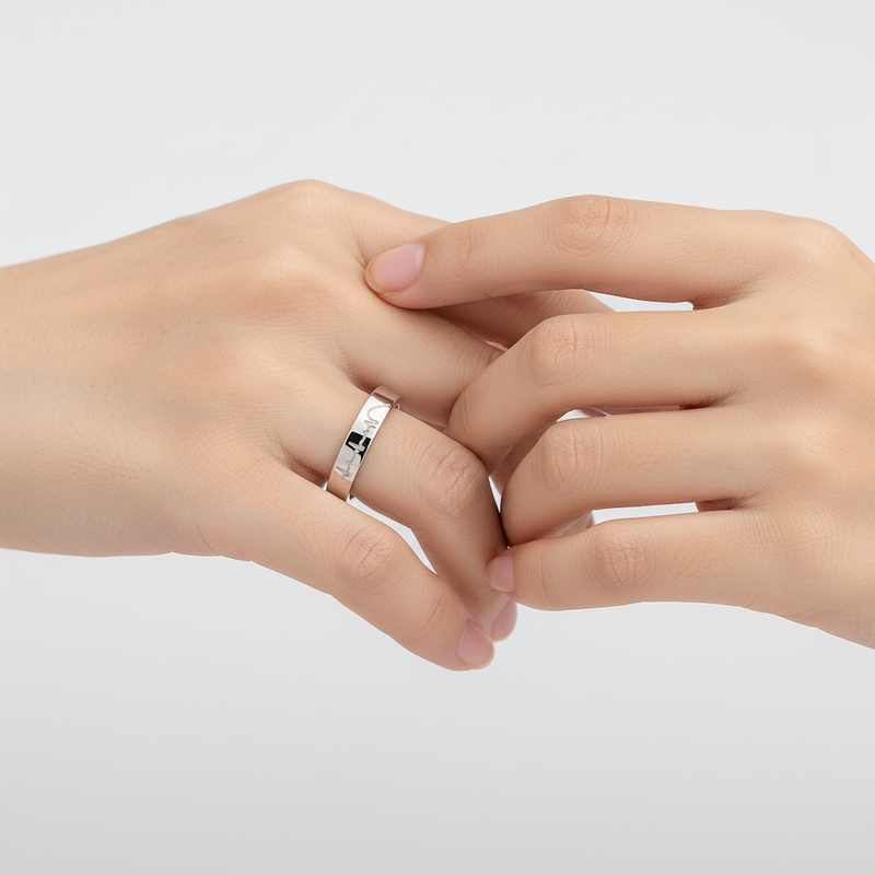 Herzförmiges Ring-Set - HeartBond 