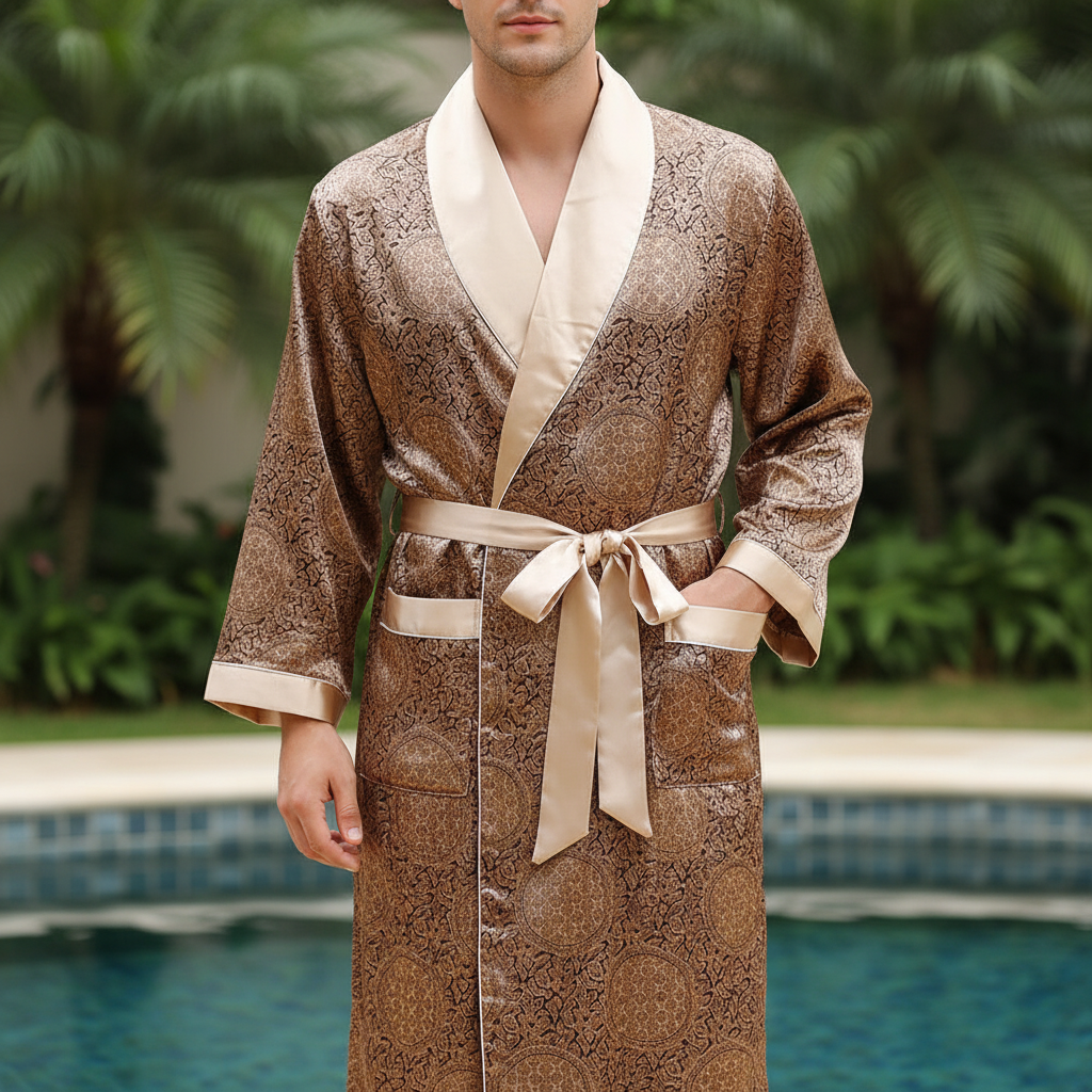 Hochwertiger Satinbademantel - SatinElegance