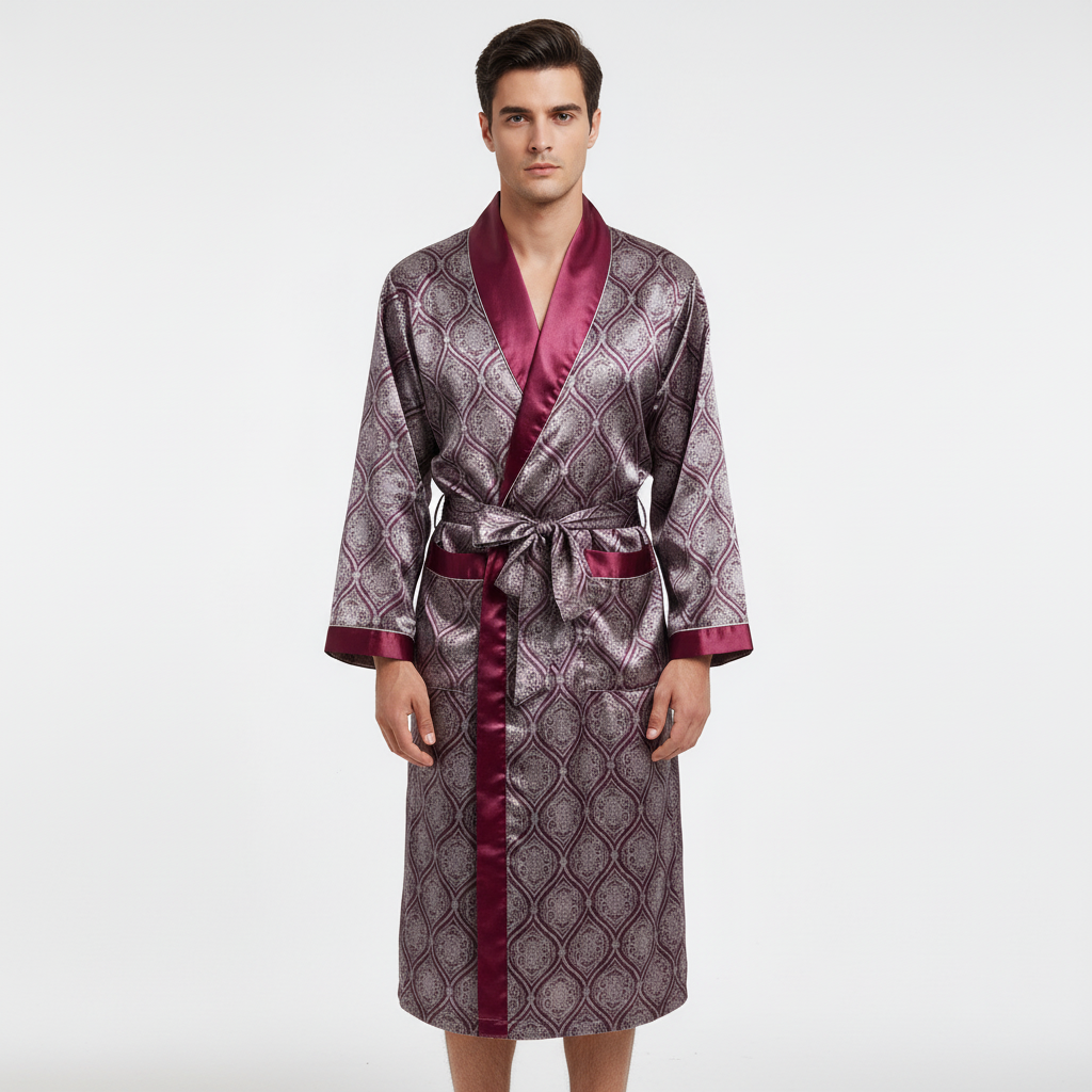 Hochwertiger Satinbademantel - SatinElegance