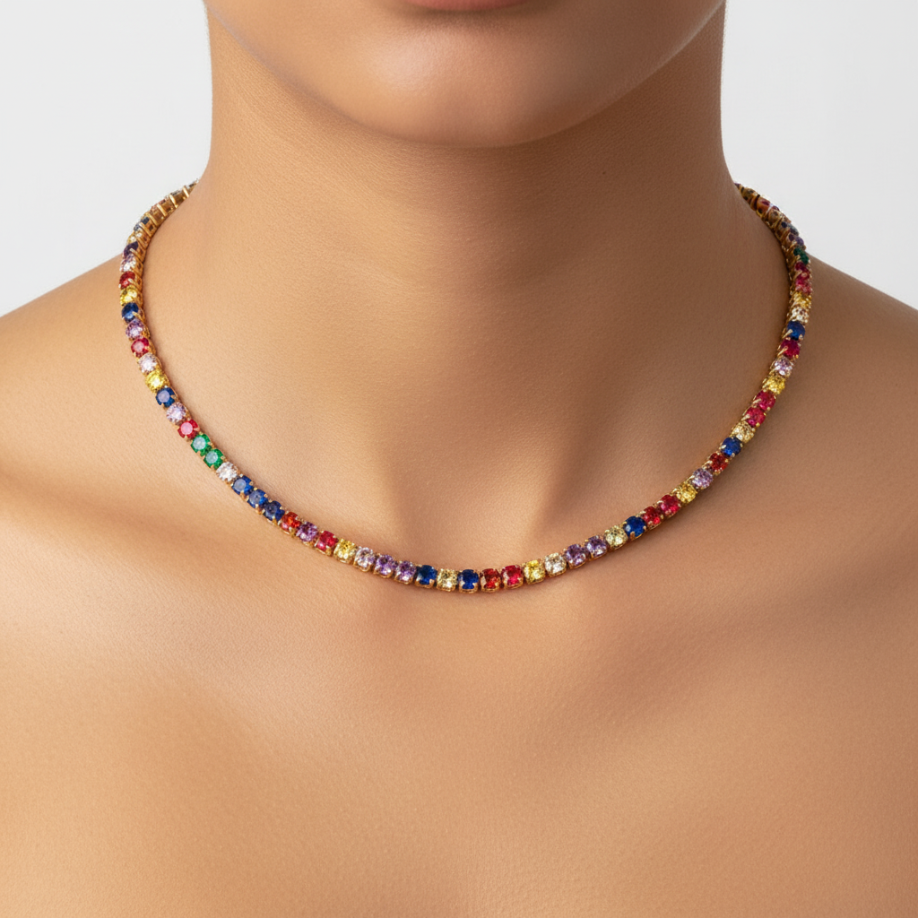 Kristallbesetzte Halskette - CrystalNecklace 