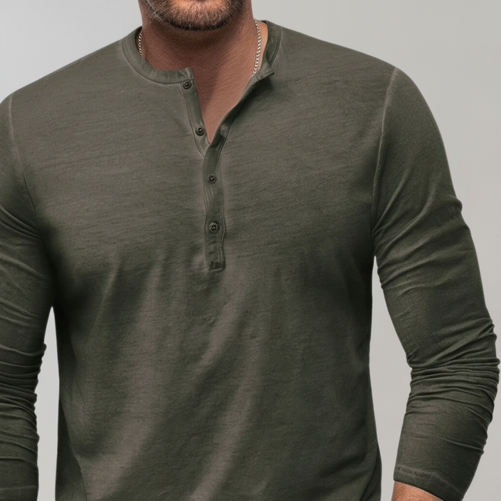 Langärmliges Henley Shirt - Theo