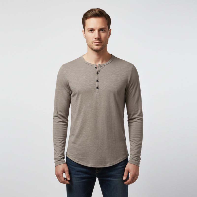 Langärmliges Henley Shirt - Theo