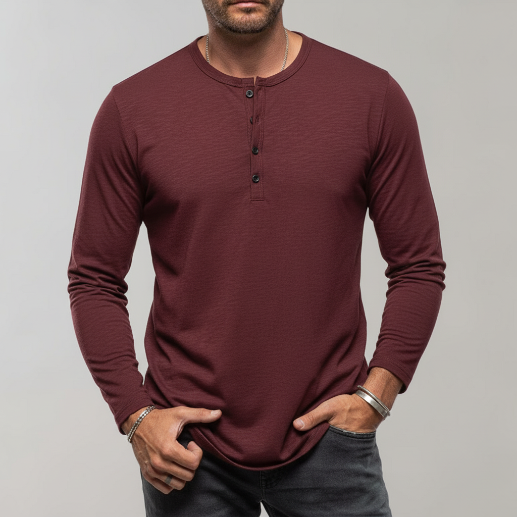 Langärmliges Henley Shirt - Theo