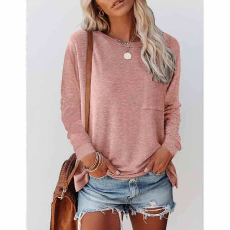 Langarmshirt Mit Rundhalsausschnitt -  Simone