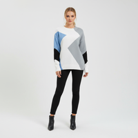 Patchwork Design Damen Pullover - Miriam