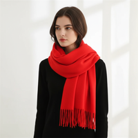 Langer Kaschmirschal Mit Fransensaum - CashmiAura