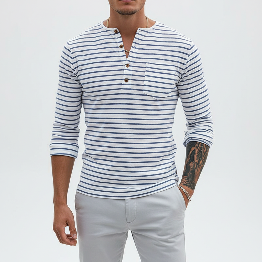 Langes Henley-Shirt - Matteo