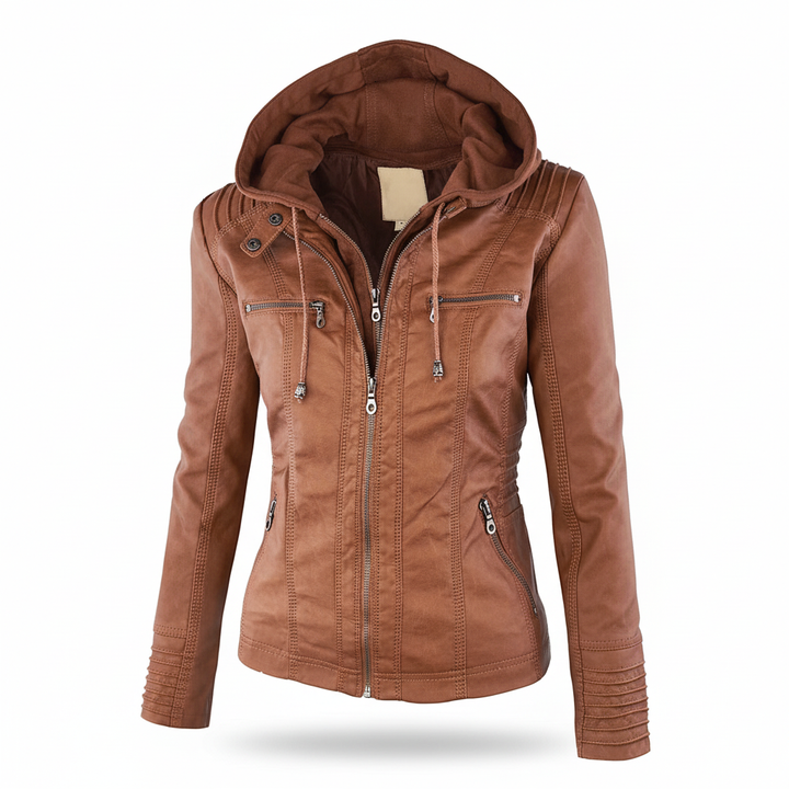 Lederjacke Mit Kapuze -  Elke