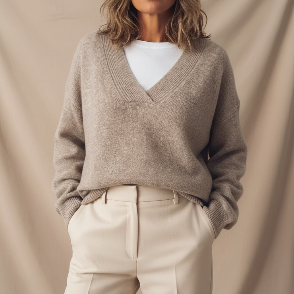 Locker Geschnittener Damenpullover - Jennifer