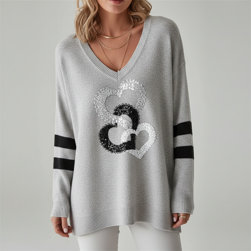 Lockerer V-Pullover -  Rita