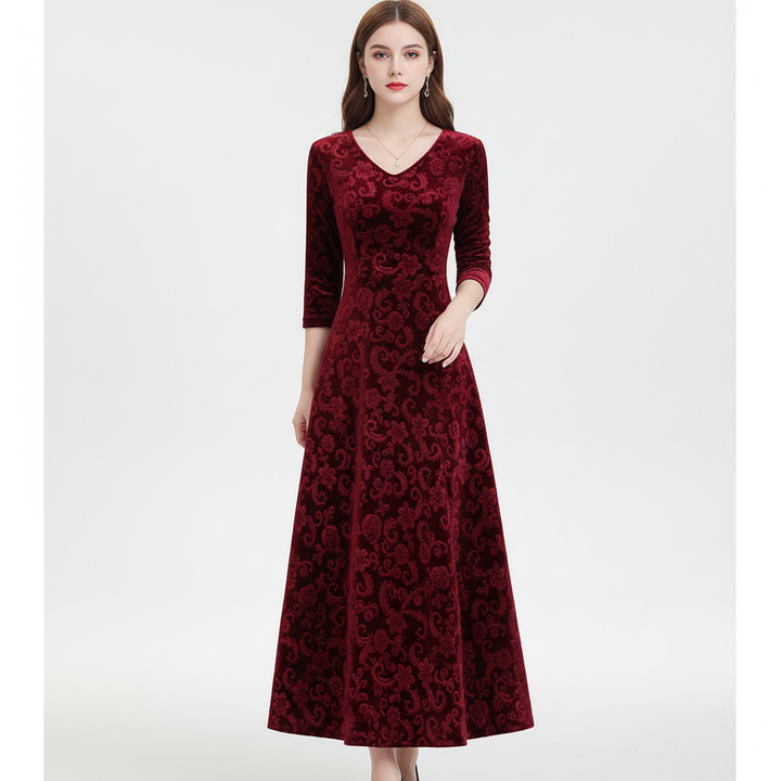 Midi-Dress Mit V-Ausschnitt -  Katharina