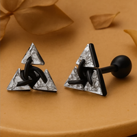 Minimalistische 925er Silber Dreiecks-Ohrringe