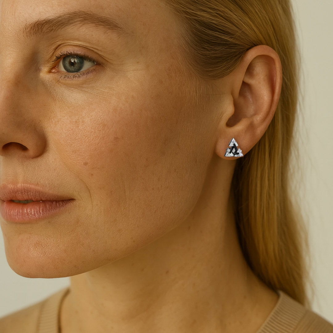 Minimalistische 925er Silber Dreiecks-Ohrringe