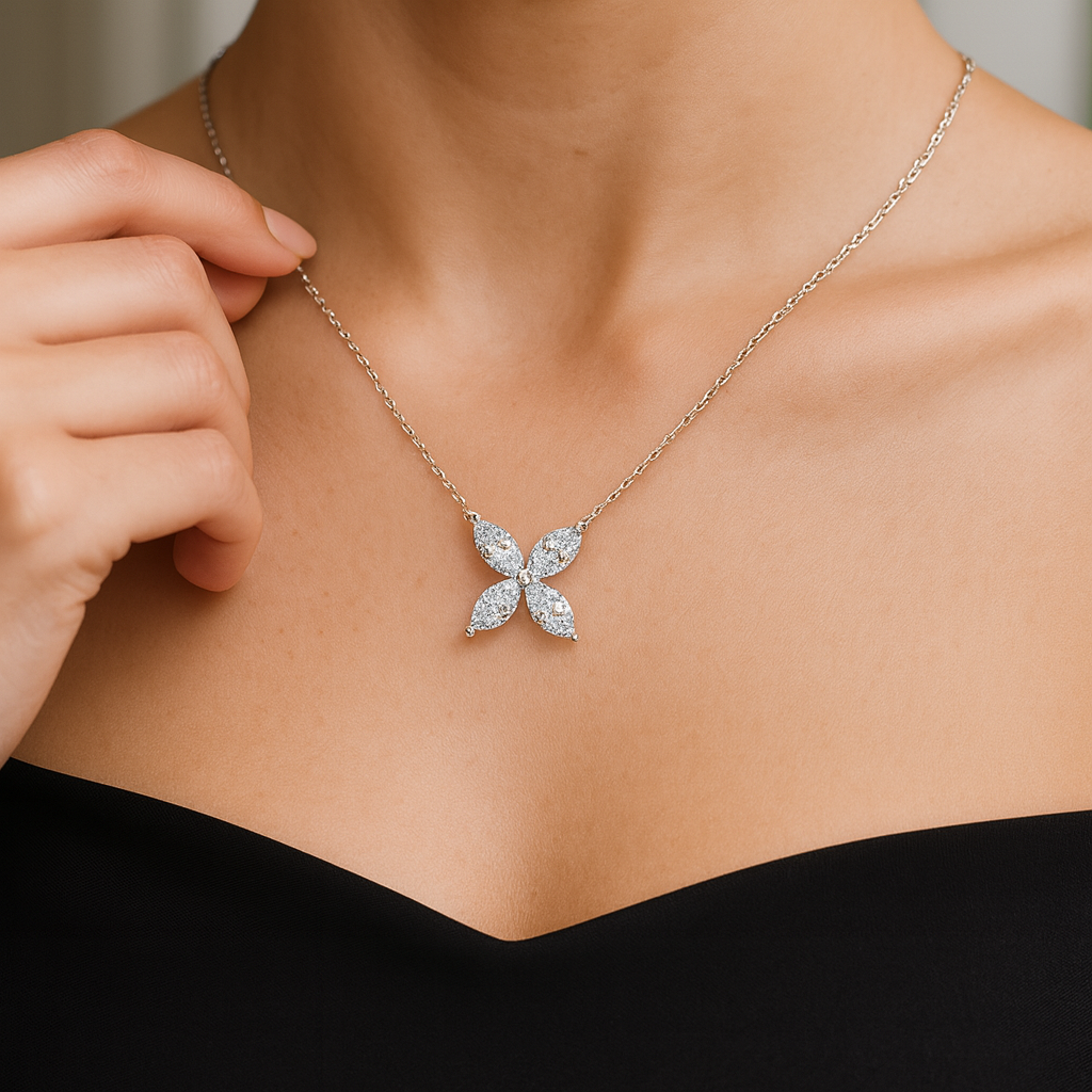 Moissanit Eye-Cut Halskette – Eleganz in Vollendung
