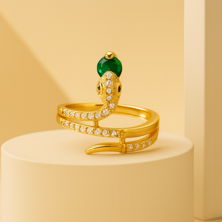 Mystische Zirkonia-Schlangenring – Symbol für Eleganz und Transformation
