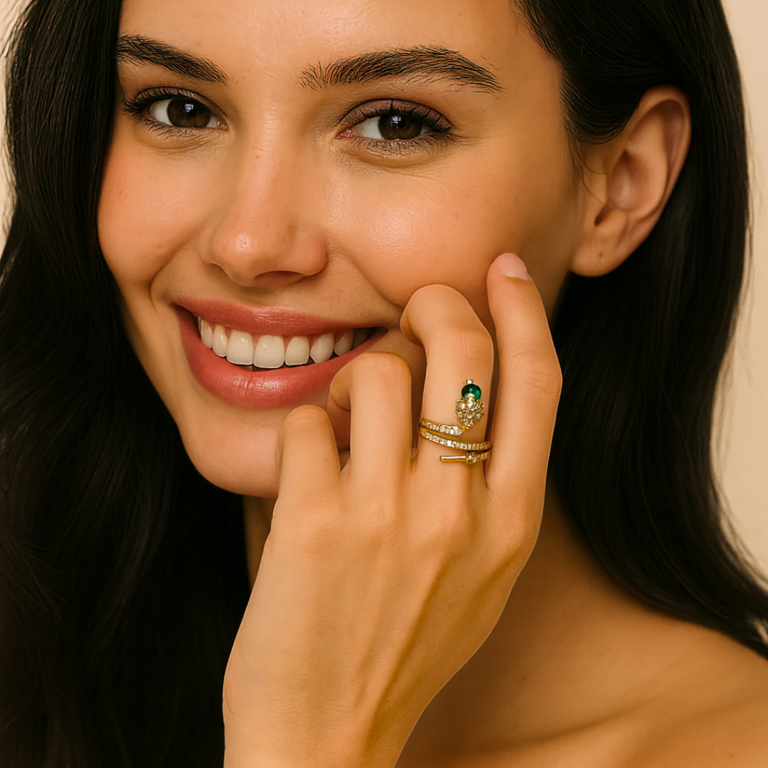 Mystische Zirkonia-Schlangenring – Symbol für Eleganz und Transformation