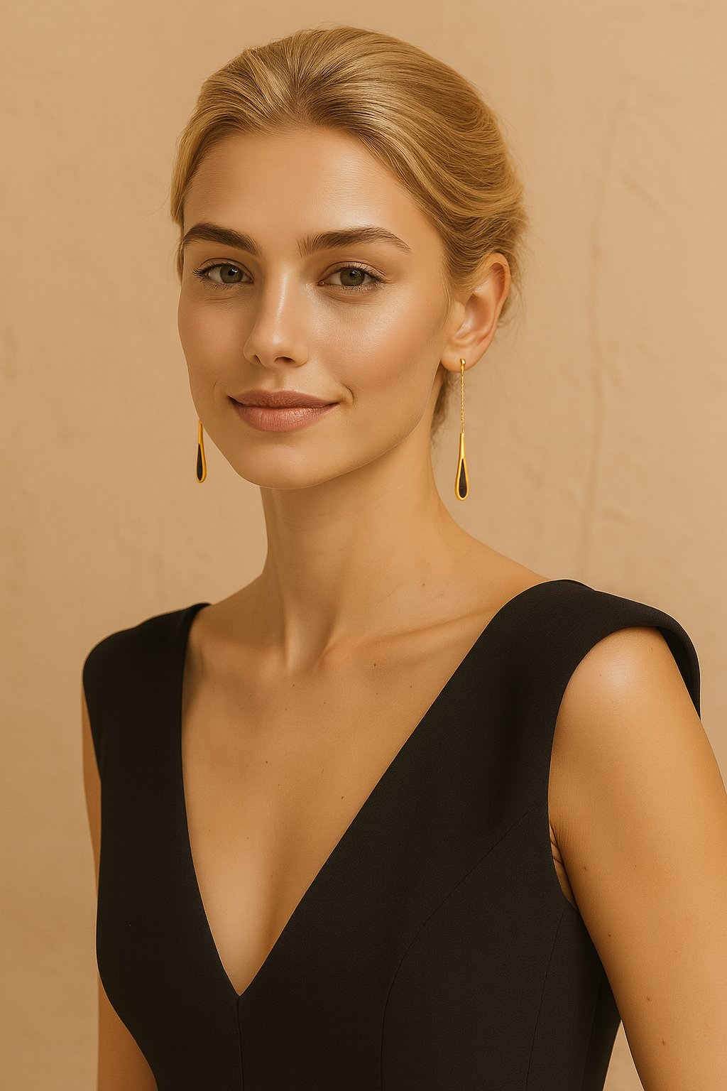Noir Drop – Lange Tropfenohrringe in Schwarz