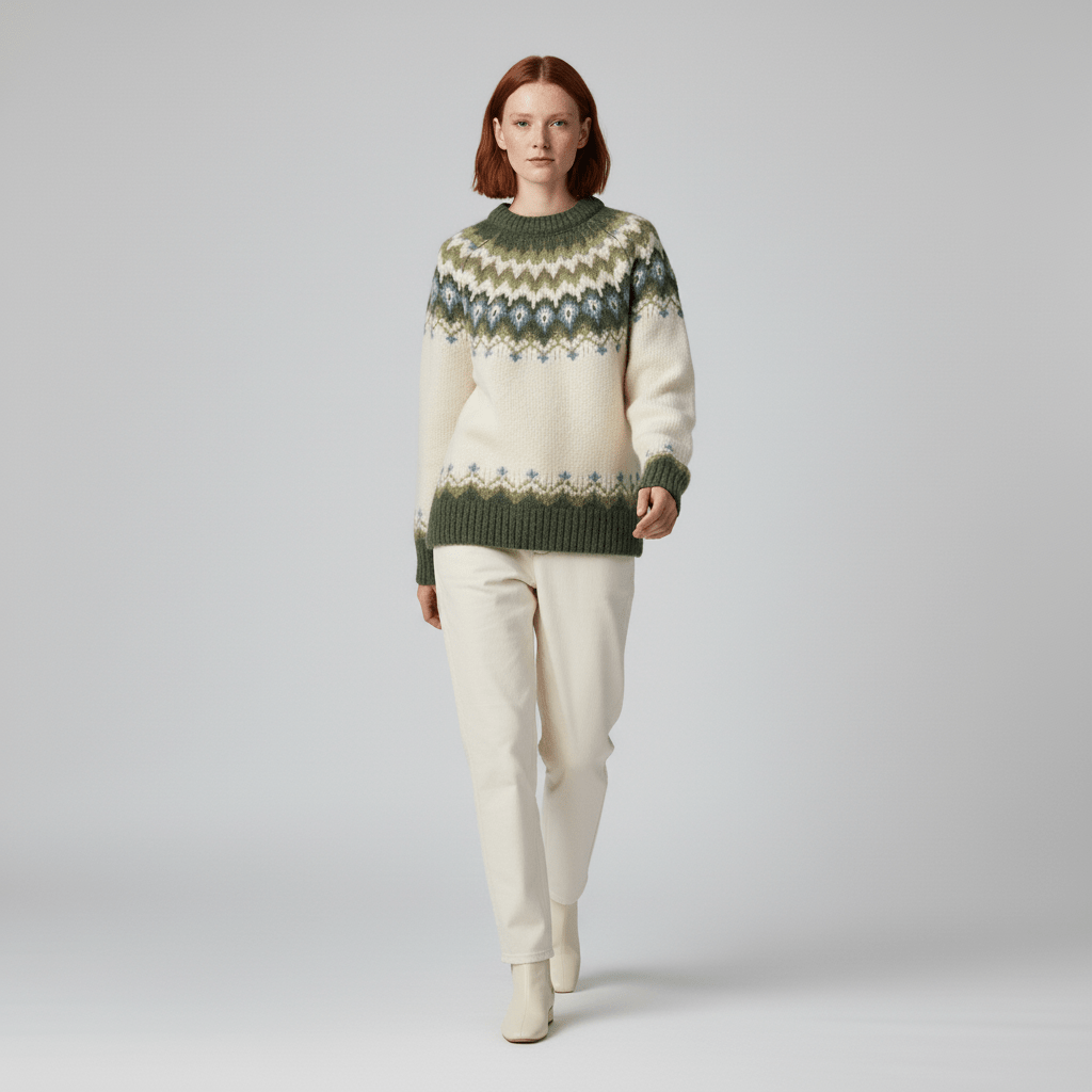 Nordisch Inspirierter Winterstrickpullover - Paula