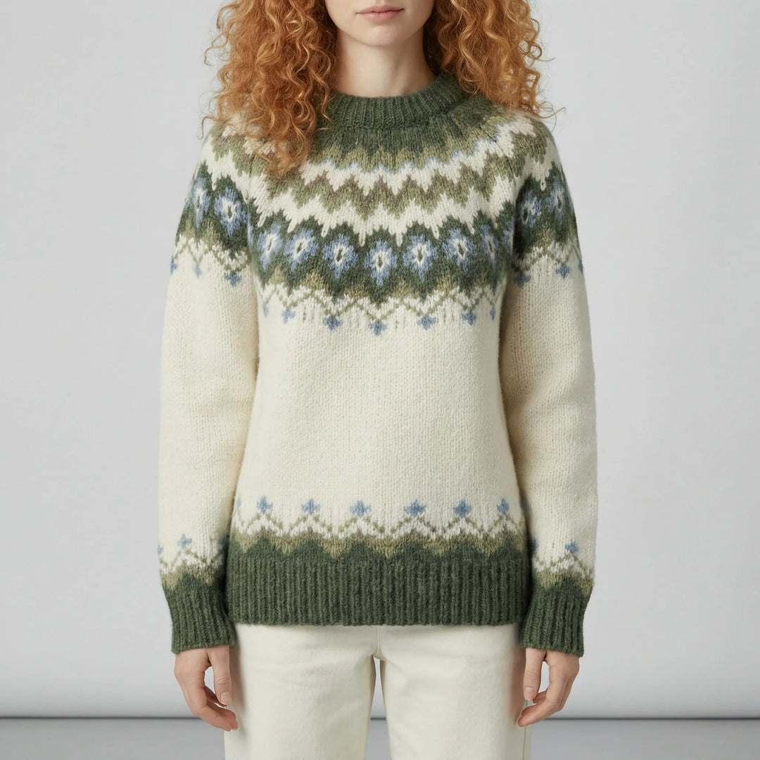 Nordisch Inspirierter Winterstrickpullover - Paula