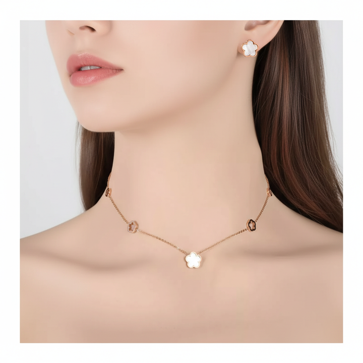 Ohrstecker Und Halskette Set - BlossomMix 