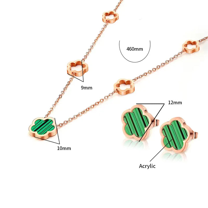 Ohrstecker Und Halskette Set - BlossomMix 